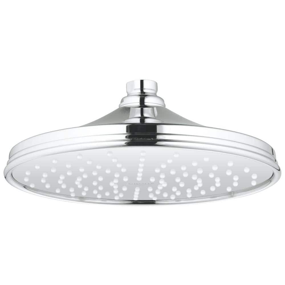 Vegen Recyclen tentoonstelling GROHE Rainshower Rustic 1-Spray 8 in. Wall Mount Round Showerhead in  StarLight Chrome 26474000 - The Home Depot