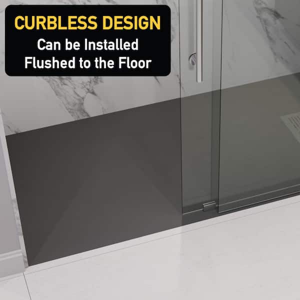 CASTICO - Sierra Light 32 in. x 60 in. x 84 in. Solid Composite Stone Alcove Shower Kit with Walls and White Pan Base L/R Drain