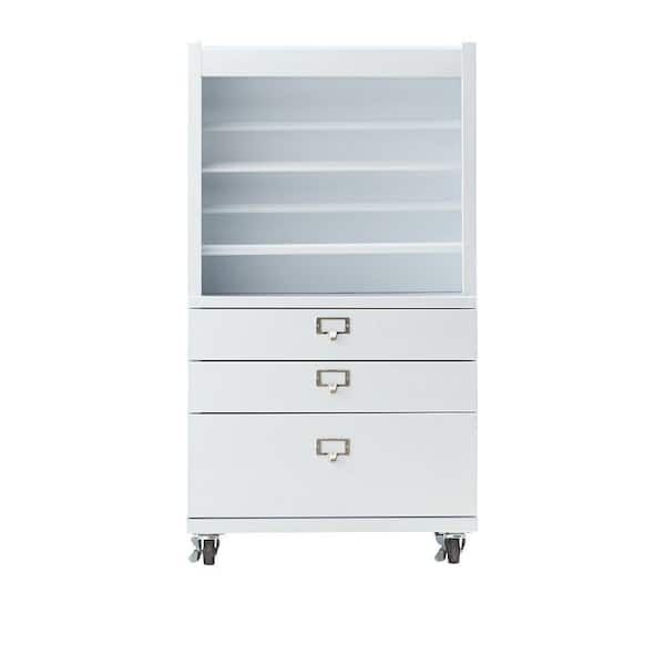 Home Decorators Collection Becker White Metal Wrapping Cart