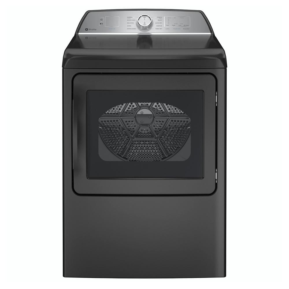 GE Profile 7.4 cu. ft. Smart Diamond Gray Electric Dryer with Sanitize Cycle and Sensor Dry, ENERGY STAR