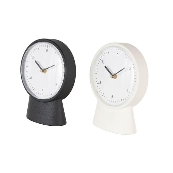 Litton Lane Multi Colored Metal Textured Clock with Gold Accents (Set of 2)