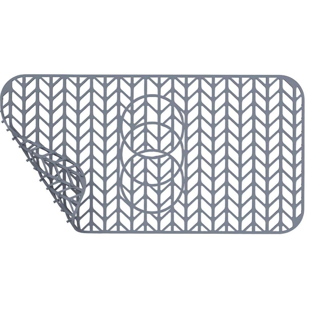 0.35 in. H x 24 in. W x 12.5 in. D Silicone Sink Protector Mat, Grid Sink Pad with Reserved Holes, Gray price history on PriceWatchPro