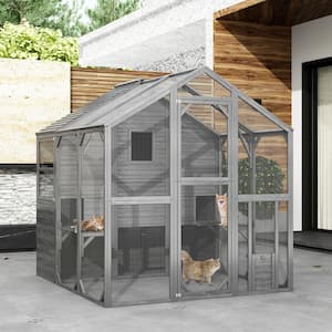 Outdoor/Indoor Large Cat Run Cat House, Cage Large Catio Kitty Enclosures, Walk in Cat Condo Playpen -Super Large