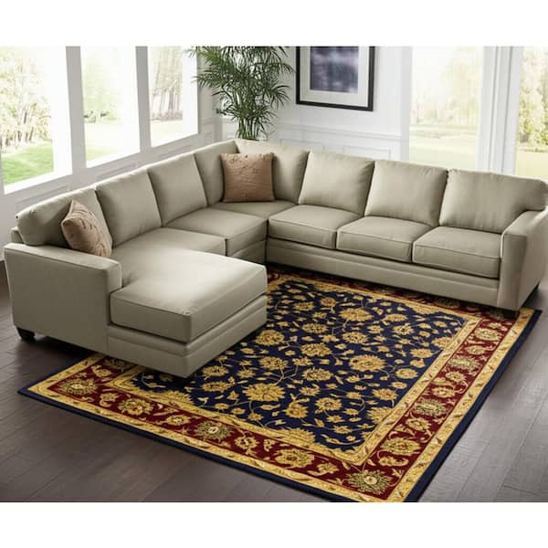Blue 8 x 10 ft. Tufted Oriental Rectangle Indoor Area Rug