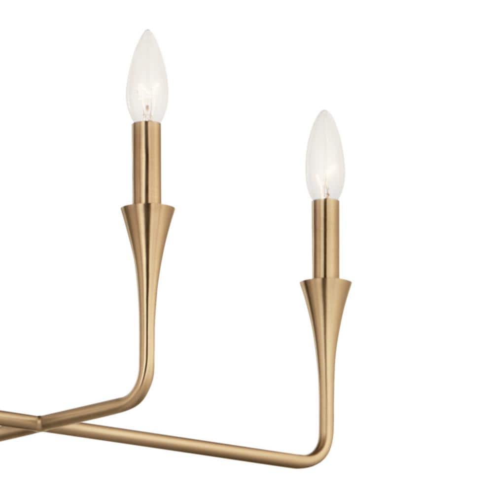 Champagne Bronze 8-Light Linear Candle Chandelier