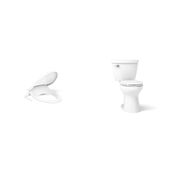 Purewash M250 White Non-Electric Bidet Seat and Cimarron 12 in. Rough In Elongated 1.28 GFP Toilet Combo