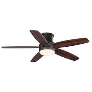 Ashby Park 52 in. White Color Changing Integrated LED Bronze Ceiling Fan with Light Kit and Remote Control