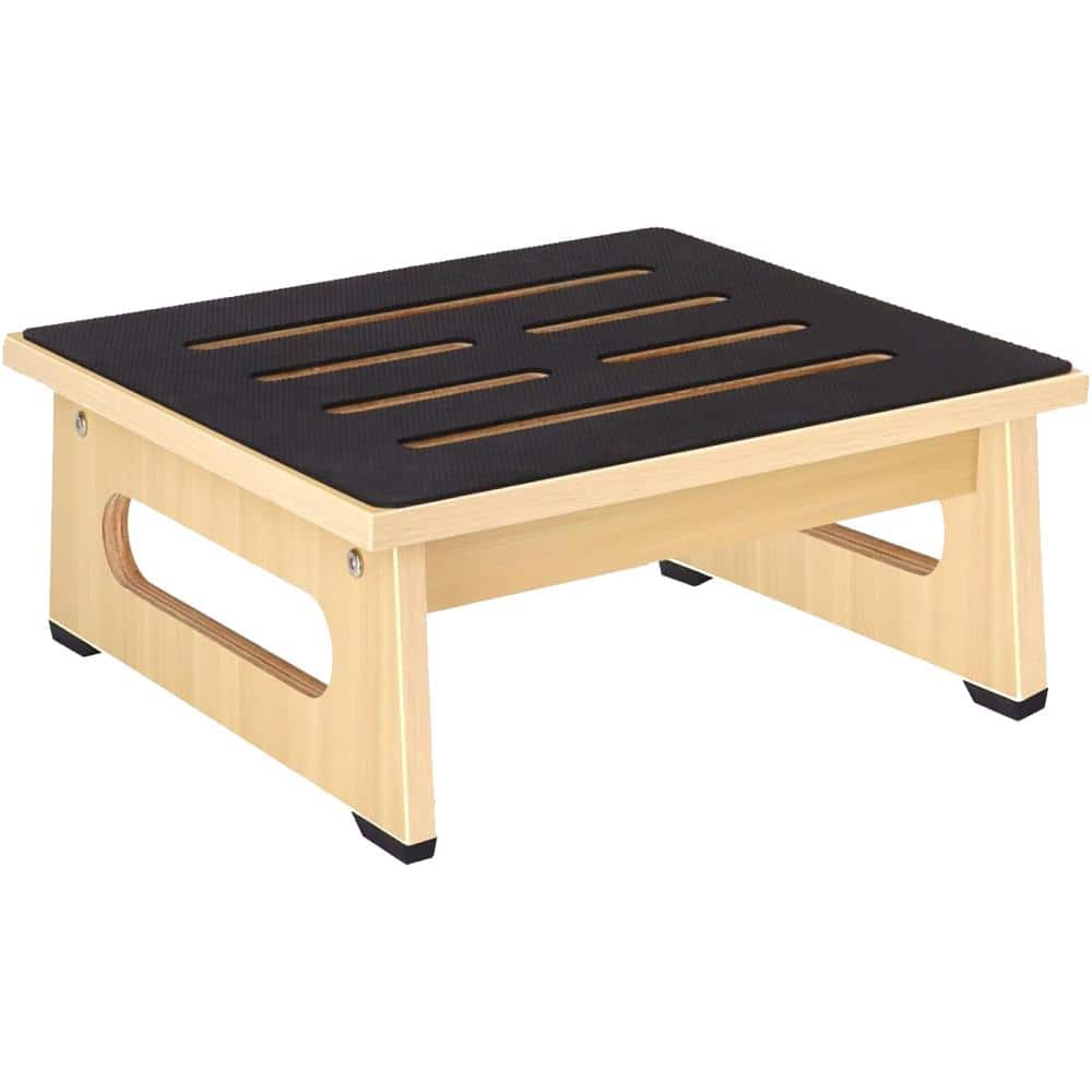 Step One Automotive NOVEXIS INC Wooden one step stool for adults and seniors with non slip ...