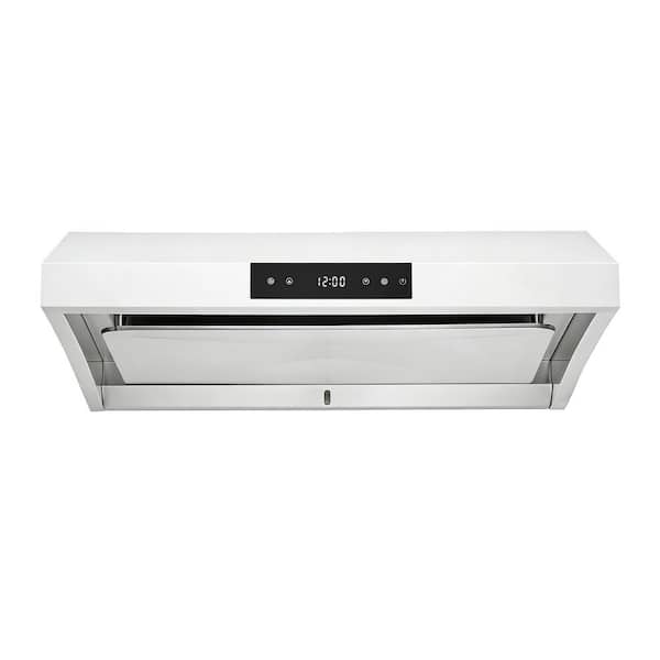 30 in. Ducted Under Cabinet Range Hood with Self-Clean Changeable LED in Matte White