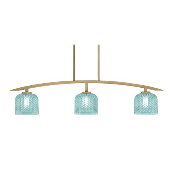 Unbranded Siena 3-Light, Brass, Linear Chandelier, Any room with Shades, No Bulb Included