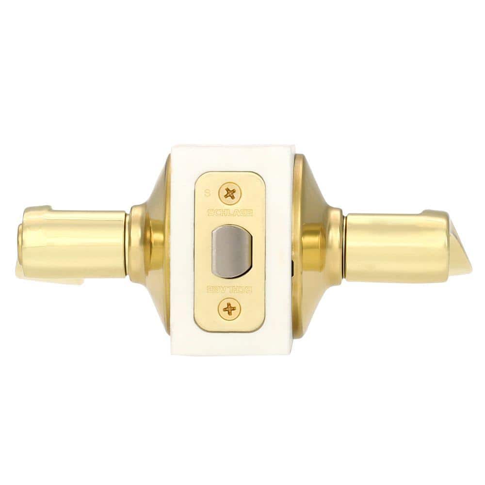 Bright Brass Privacy Door Lever with Elegant Wave Design