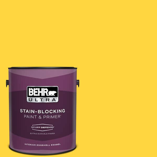 BEHR ULTRA 1 gal. #380B-6 Lemon Tart Extra Durable Eggshell Enamel Interior Paint & Primer