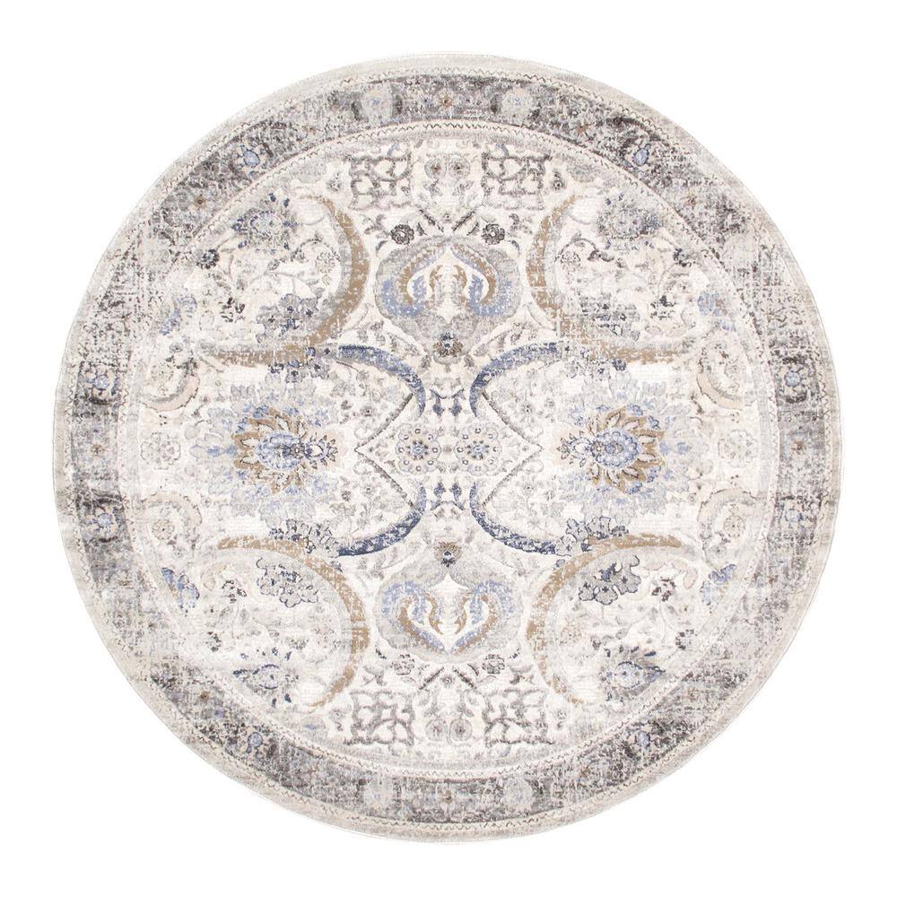6 ft. Round Ivory/Beige Fantasia Abstract Area Rug price history on PriceWatchPro