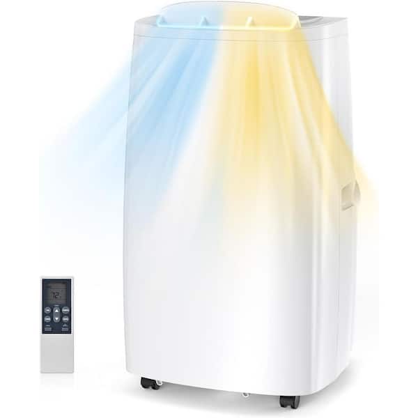14000 BTU 4-in-1 Portable Air Conditioner Cools 700 sq. ft.  with Heater, Dehumidifier, Remote, Auto Swing in White