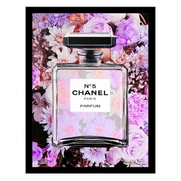 VENICE BEACH Collections Fashion Floral Glam Perfume Bottle by Fairchild Paris 1 Piece Framed Graphic Print 18 in. x 14 in.