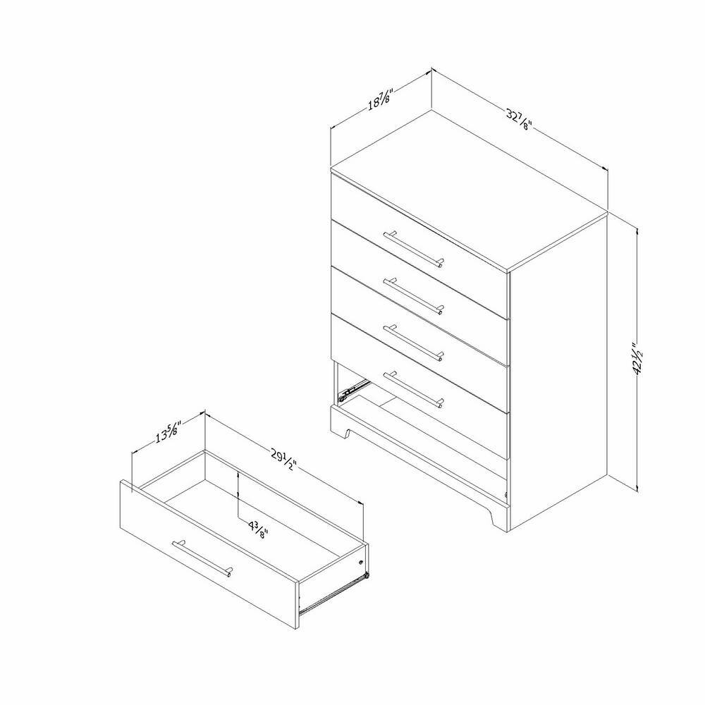 Rustic Oak 5-Drawer Dresser with Extra Deep Drawers