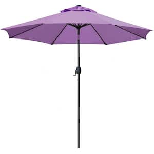 9 ft. Aluminum Outdoor Market Patio Umbrella in Purple with 8 Sturdy Ribs