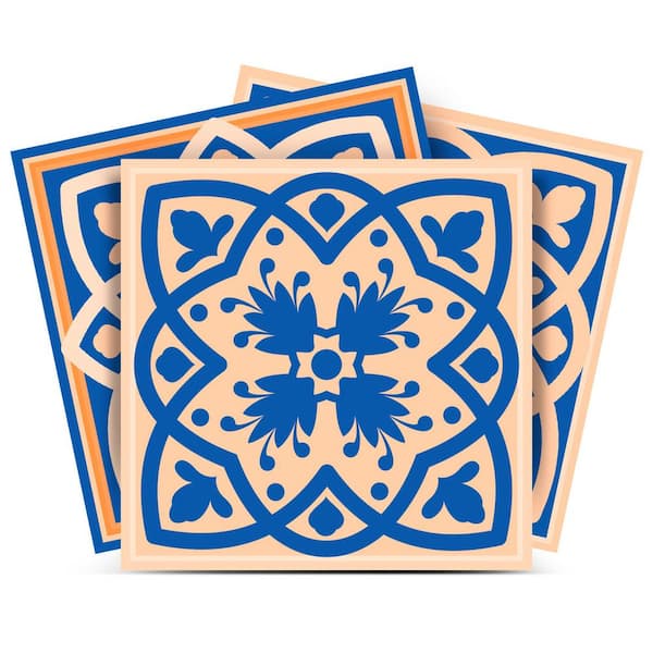 MI ALMA White, Blue, Orange SB43 7 in. x 7 in. Vinyl Peel and Stick Tile (24 Tiles, 8.17 sq. ft./Pack)