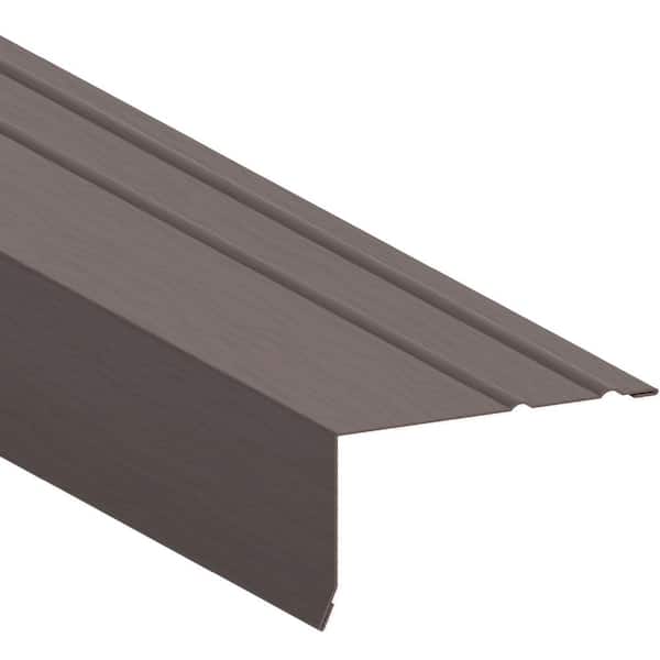 Gibraltar Building Products 1-7/8 in. x 1-7/8 in. x 10 ft. Galvanized Steel Embossed Drip Edge Flashing in Brown