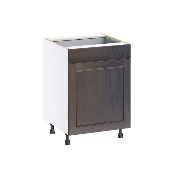 J COLLECTION Lincoln Chestnut Solid Wood Assembled Base Kitchen Cabinet ...