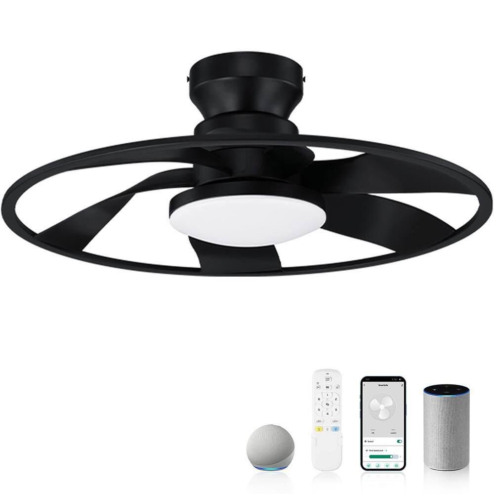 22 in. Smart Indoor Outdoor Bladeless Flush Mount Ceiling Fans w/ Lights Remote Wi-Fi Alexa App Workable Quiet DC Motor price history on PriceWatchPro