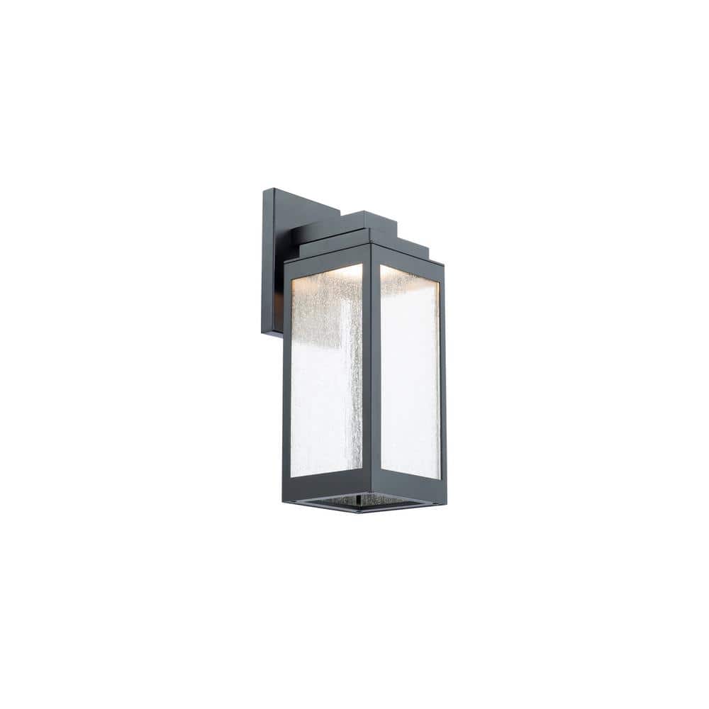 Black Aluminum LED Wall Sconce with Clear Glass Shade