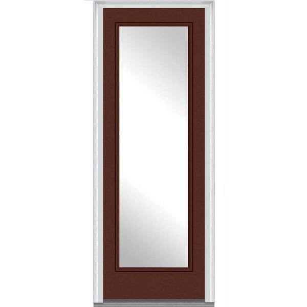 MMI Door 36 in. x 96 in. Classic Left-Hand Inswing Full Lite Clear Painted Fiberglass Smooth Prehung Front Door