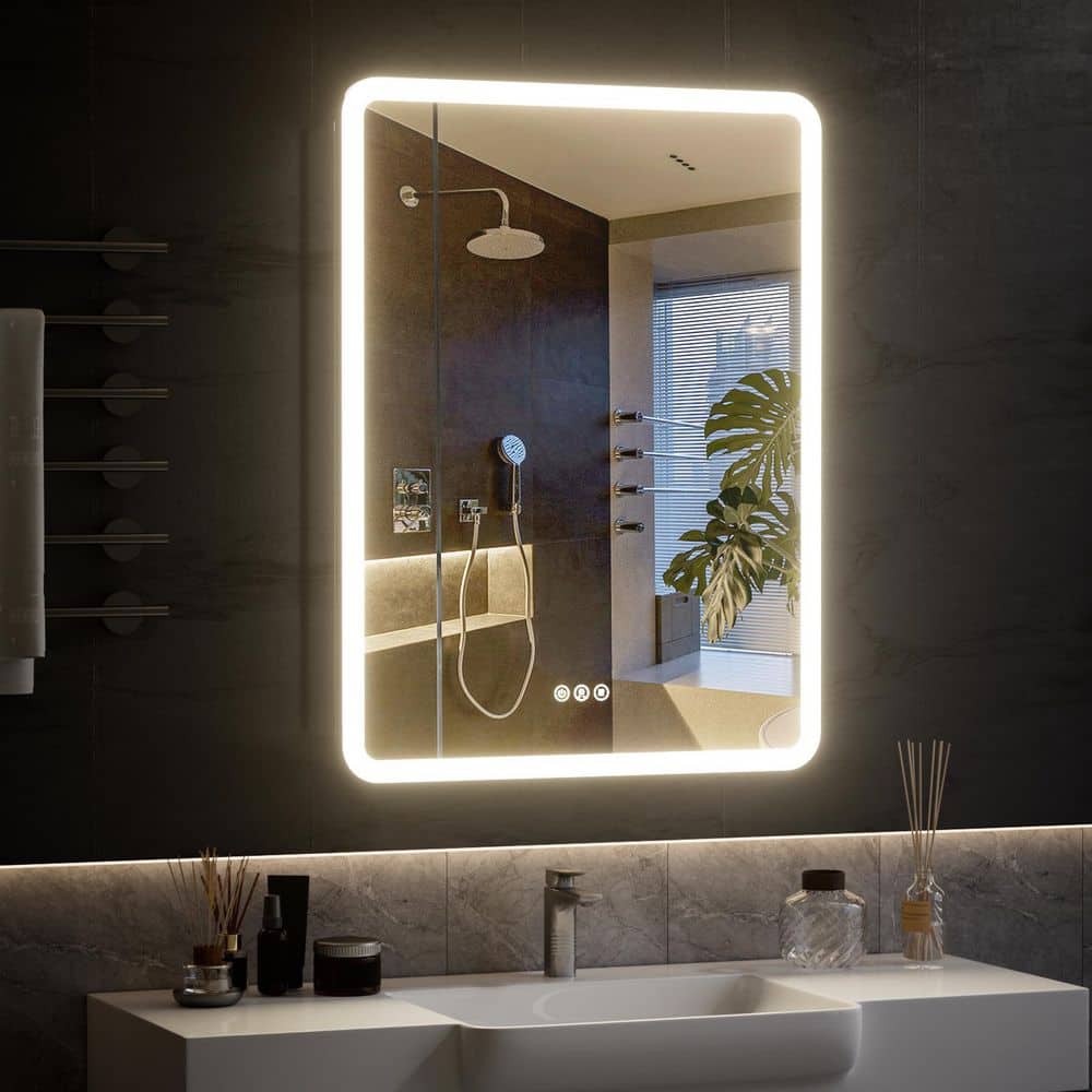 24 in. W x 32 in. H Rectangular LED Light Anti-Fog Aluminum Medicine Cabinet with Mirror Door and Adjustable Shelf price history on PriceWatchPro