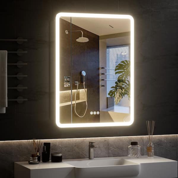24 in. W x 32 in. H Rectangular LED Light Anti-Fog Aluminum Medicine Cabinet with Mirror Door and Adjustable Shelf