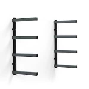 24.25 in. H x 72 in. W x 12.5 in. D Black/Gray 4-Level Garage Wall Mounted Rack