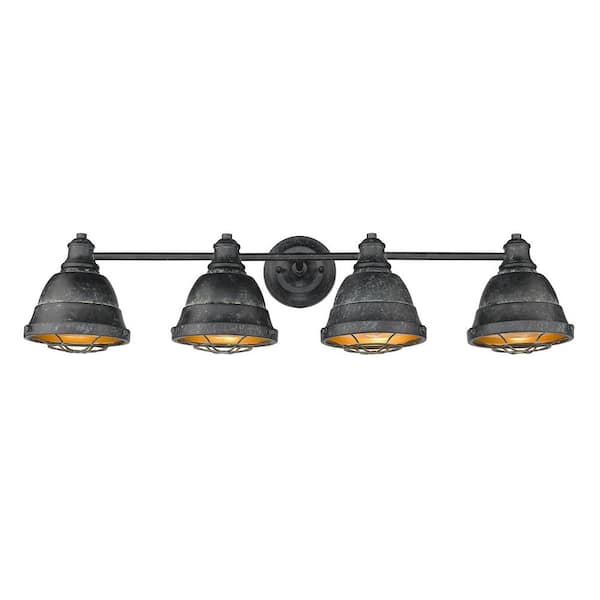 Golden Lighting - Bartlett 4-Light Black Patina Vanity Light
