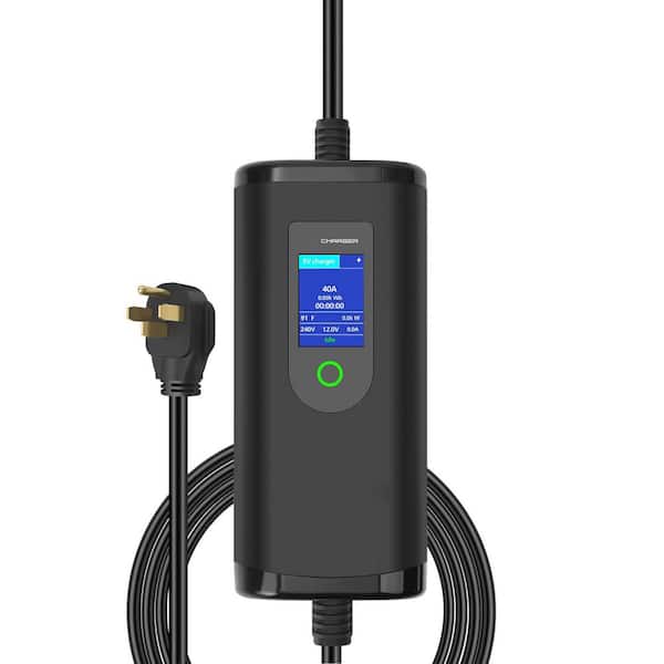 25ft 240-Volt Level 2 and Level 1 Portable EV Charging Station Fast Charger SAE J1772 with Tesla Adapter NEMA 14-50 Plug