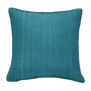 18 in. x 18 in. Urban Chic Outdoor Pillow Throw Pillow in Aqua Includes 1 Throw Pillow