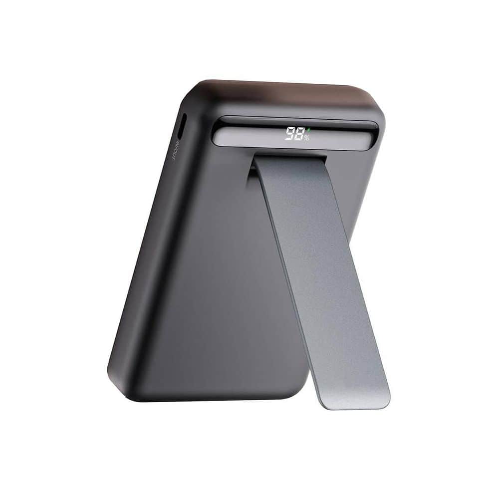 15W Magnetic Wireless Power Bank, 10000mAh Portable Charger with Adjustable Stand & LED Display, Fast Charging in Black -  Yichuhaoxi, 2-53327FPH005