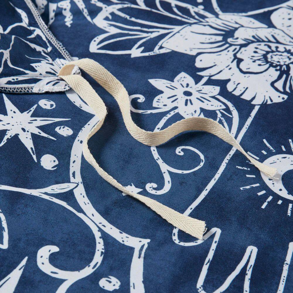Navy Celestial Cotton Full/Queen Duvet Cover Set