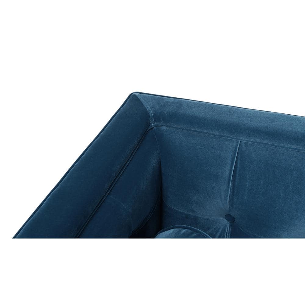 Jack 84" Teal Blue Velvet Tufted Tuxedo Sofa