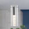 LWYTJO 1-Light Chrome Modern Acrylic Integrated LED Pendant Light Fixture with Glass Shade for Kitchen Island Decor Y-ZJD00121-1-3000K-C