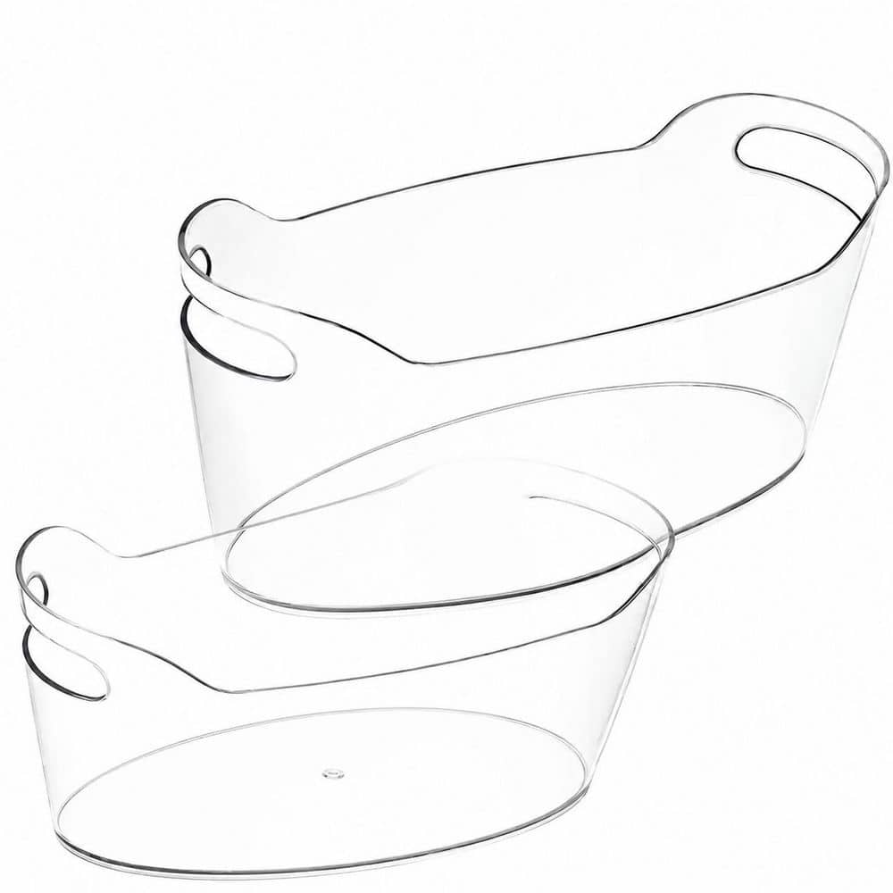 Clear Plastic Ice Bucket Set, 6.5 L, Portable Drink Cooler with Scoop, 2-Pack for Parties and Bars price history on PriceWatchPro
