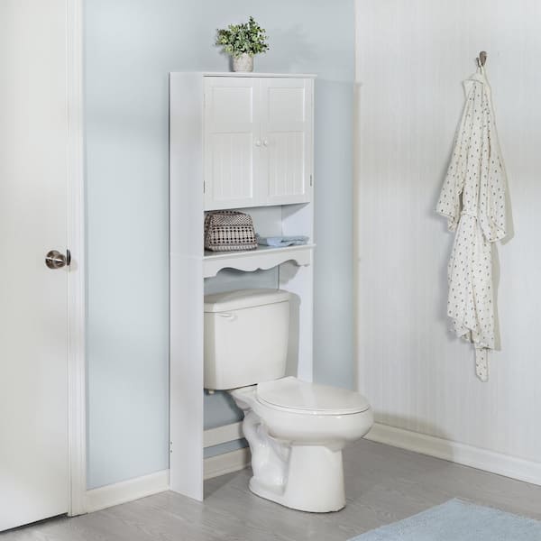 VEIKOUS 22.4-in x 66.9-in x 7.4-in Gray 2-Shelf Over-the-Toilet Storage | HP0904-06GY-1