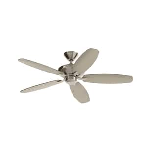 Renew ENERGY STAR 52 in. Indoor Brushed Stainless Steel Dual Mount Ceiling Fan with Pull Chain