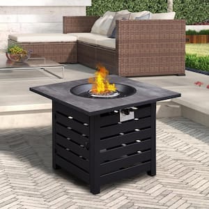 Metal Square 40,000 BTU Auto-Ignition Propane Gas Fire Pit Table in Gray