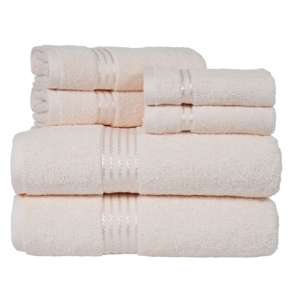 6-Piece Ivory 100% Cotton Bath Towel Set