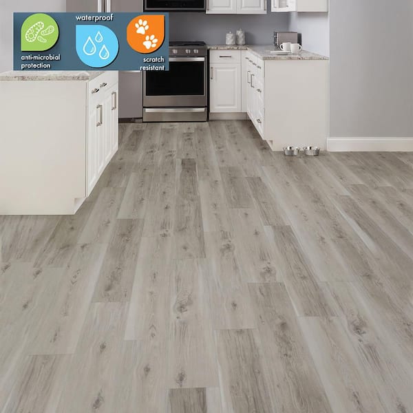 Banff Gray Hickory 30 MIL x 9 in. W x 59.8 in. L Click Lock Waterproof Luxury Vinyl Plank Flooring (22.4 sq. ft./Case)