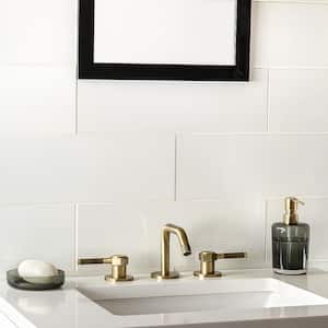 Lucid Nanoglass White 6 in. x 18 in. Polished Porcelain Floor and Wall Tile (7.26 Sq. Ft./Case)
