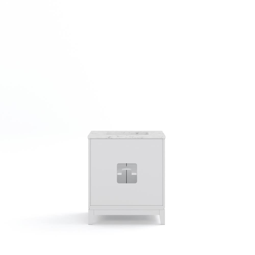 Elizabeth 30" Pure White Single Bathroom Vanity with Marble Top