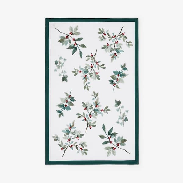 Company Cotton Floral Berry Tabletop Green Seasonal Cotton Single Tea Towel