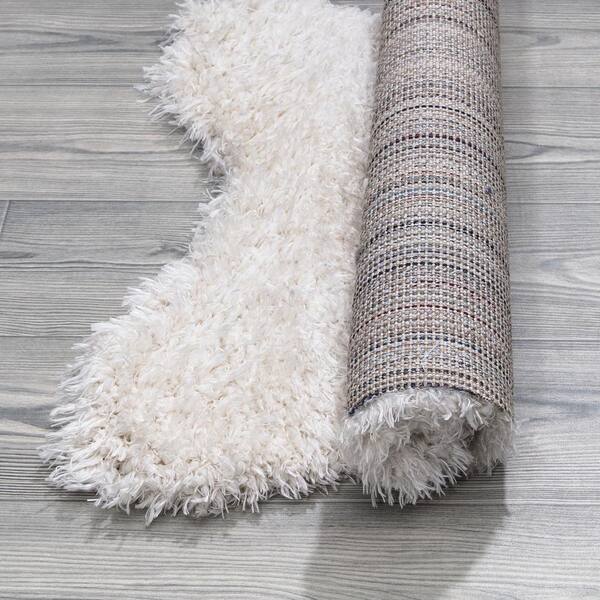 Ottomanson - Flokati Low Pile Ivory 2 ft. x 3 ft. 3 in. Sheepskin Faux Fur Solid Design Kids Area Rug