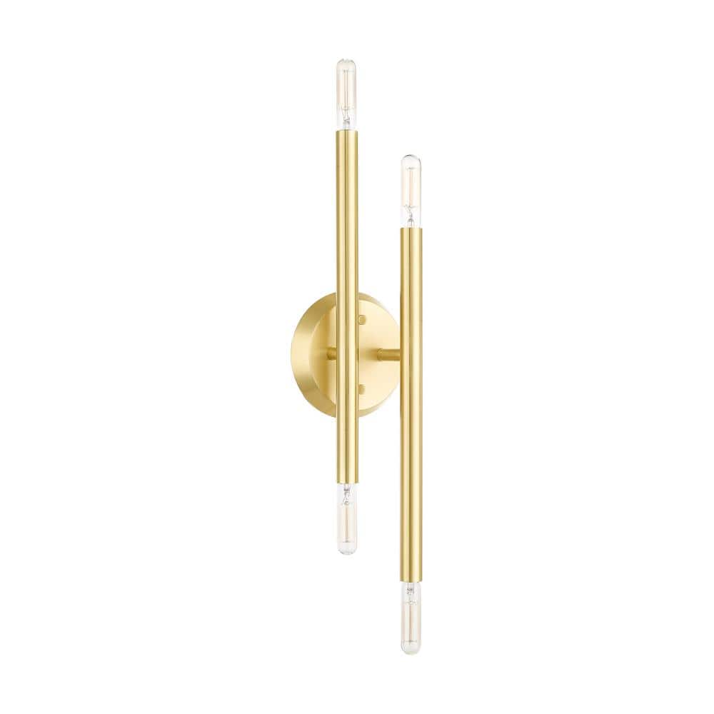 Soho Satin Brass 4-Light Dimmable ADA Wall Sconce