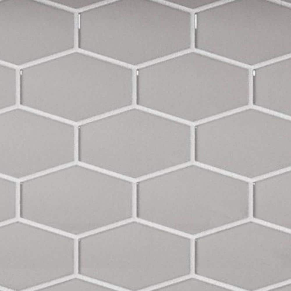 Long Hex 2.83-3in. x3. 5-4in. Marsh Gloss Glass Mesh-Mounted Mosaic Tile Sample price history on PriceWatchPro