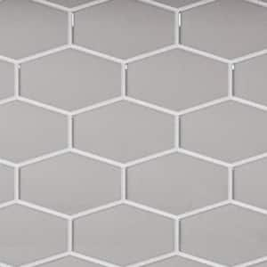 Long Hex 11 in. x 10.6 in. Marsh Gloss Glass Mesh-Mounted Mosaic Tile (9.02 sq. ft./Case)